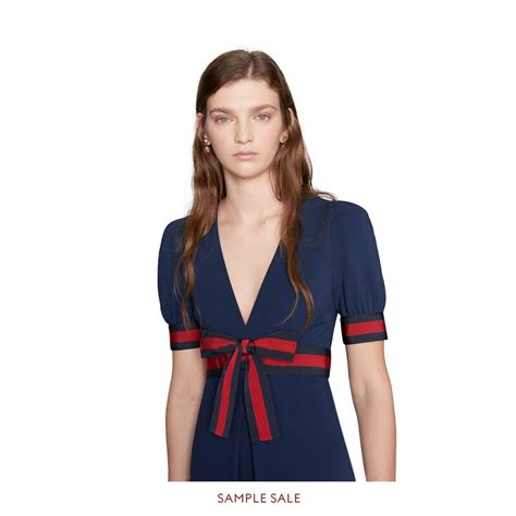 gucci jersey v neck dress